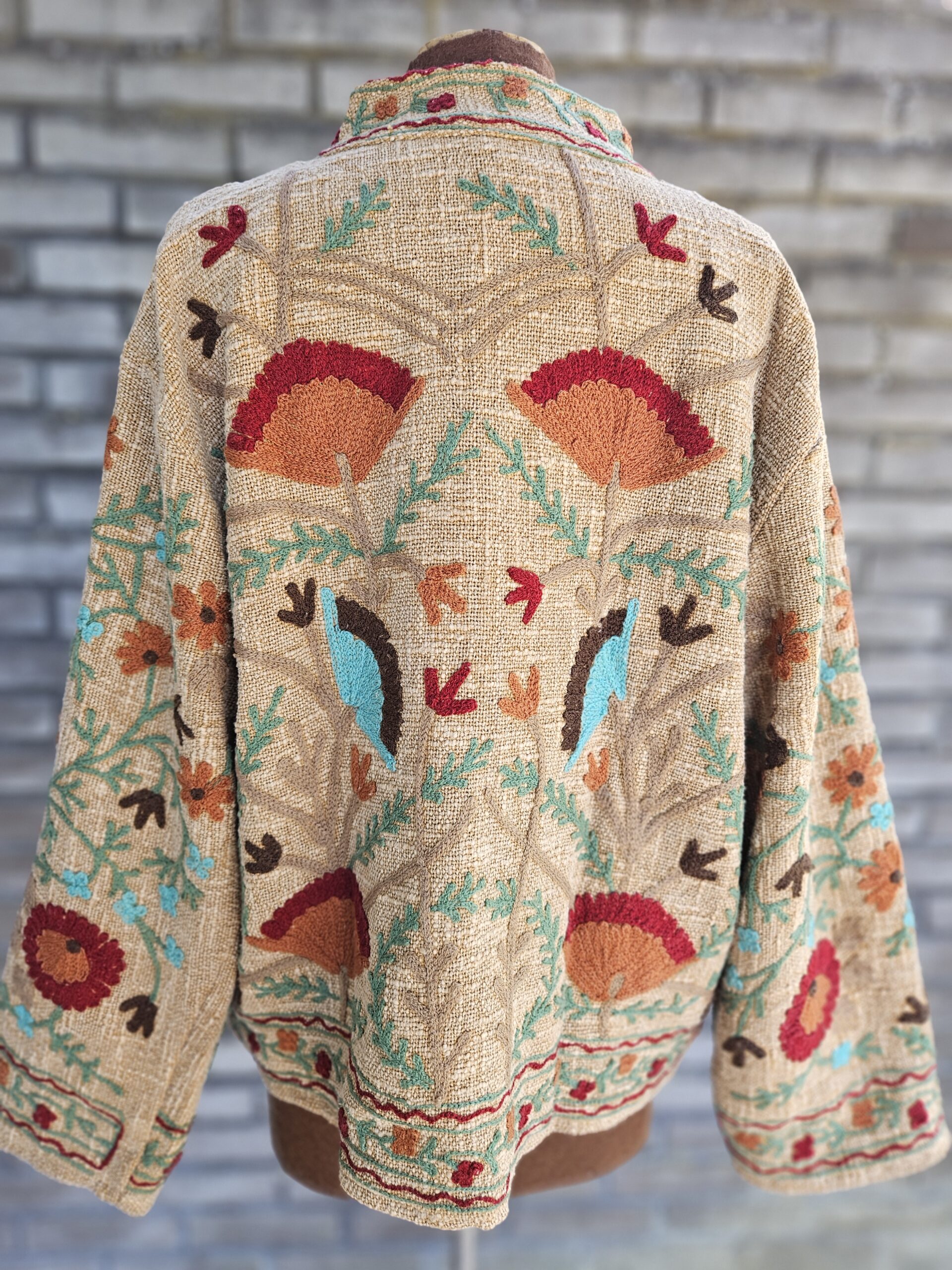 Indian Jasje Flowers - Linnen camel -